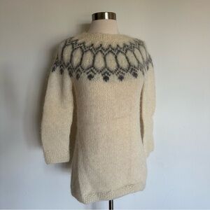 Alafoss 100% Wool Handknitted From Icelandic Wool Chunky Knit Sweater Sz XS